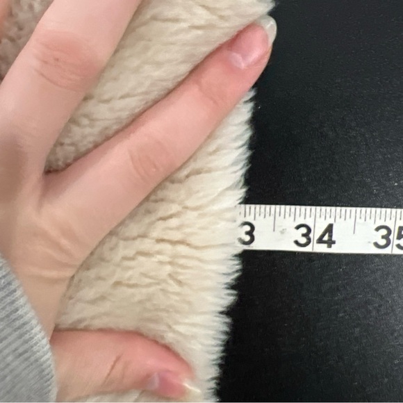 Faux Fur Coat Ivory & Gray Womens XL Vintage - Picture 11 of 14